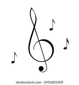 Music notes symbol vector illustration.Music notes icon set. Musical key symbols.