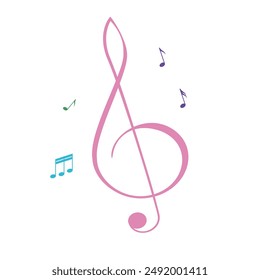 Music notes symbol vector illustration.Music notes icon set. Musical key symbols.