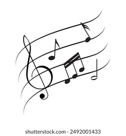 Music notes symbol vector illustration.Music notes icon set. Musical key symbols.