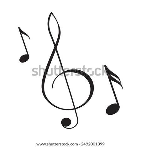 Music notes symbol vector illustration.Music notes icon set. Musical key symbols.