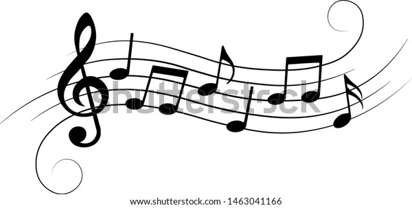 Music Notes Symbols Curves Swirls Isolated Stock Vector Royalty Free