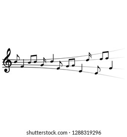 Music notes and symbols, design element, isolated, vector illustration.