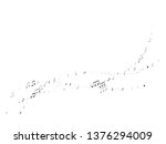 Music notes symbols flying vector background. Notation melody record silhouettes. Popular music studio background. Monochrome musical notation.