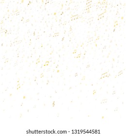 Music notes symbols flying vector illustration. Notation melody record concept. Rock music studio background. Gold melody sound notes signs.