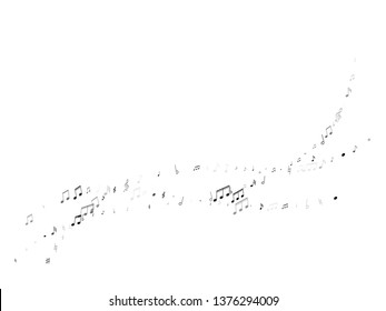 Musik-Noten-Symbole auf Vektorhintergrund. Notation Melodie Schallplatte Silhouetten. Beliebter musikalischer Studiohintergrund. Einfarbige Notation.