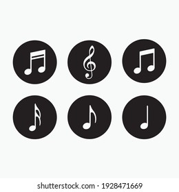 Music notes symbols. Music notes icon vector set