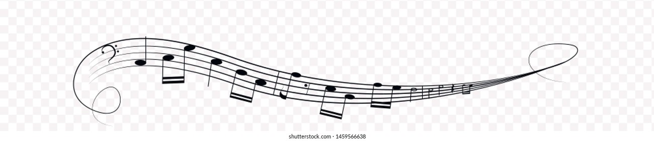 Music notes and symbols isolated. Vector illustration.