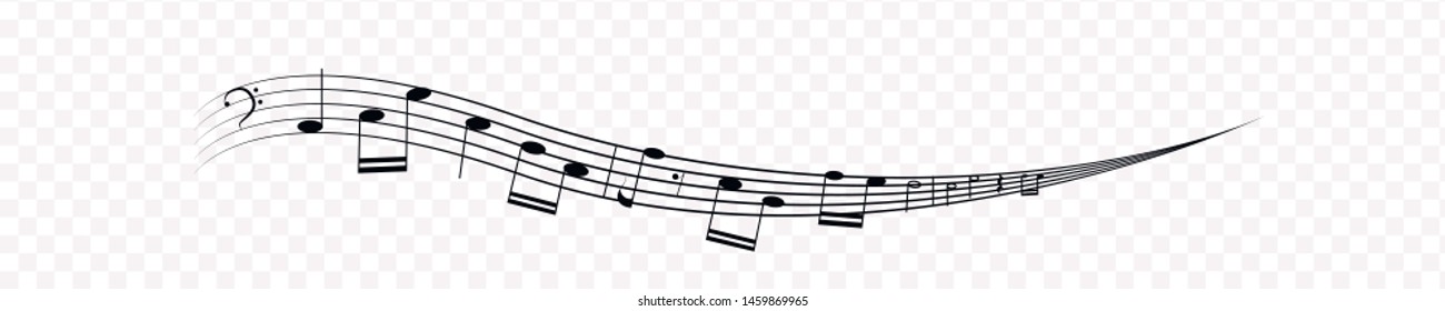 Music notes and symbols isolated. Vector illustration.