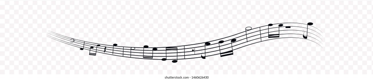 Music notes and symbols isolated. Vector illustration.