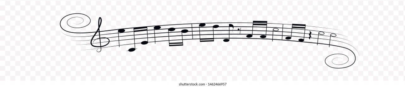 Music notes and symbols isolated. Vector illustration.