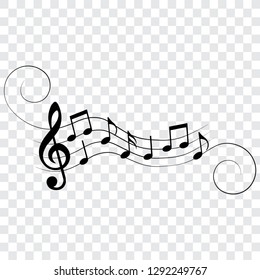 Music notes, symbols, musical design elements, vector illustration.