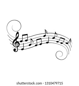 Music notes and symbols, musical design element, vector illustration.