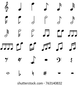 Music Notes Symbols Set