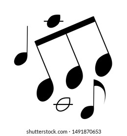 Music Notes Symbols Set for musical apps and websites  isolated on white background. 
