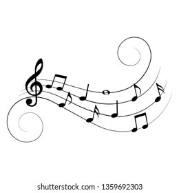 Music Notes Symbols Swirls Vector Illustration Stock Vector (Royalty ...