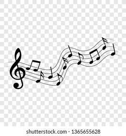 Music notes and symbols, vector illustration.