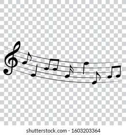 Music notes, symbols, vector illustration.