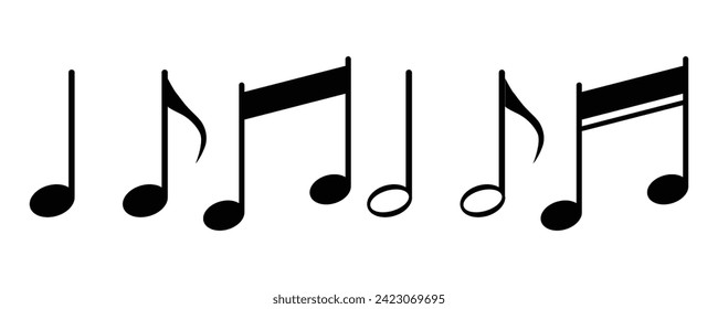 music notes symbols vector isolated on white	
