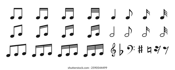 Music Notes and Symbols Vector Set