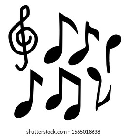 Music Notes Symbols Vector Silhouette Stock Vector (Royalty Free ...