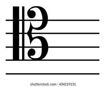 a music notes, tenor clef, black and white, on a white background, vector