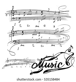 music notes texture vector
