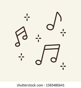 Music notes thin line icon. Concept of party, celebration, birthday, holiday. Vector illustration symbol elements for web design and apps.