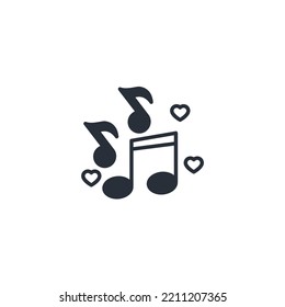 Music notes thin line icons. Vector illustration isolated on white. Editable stroke.