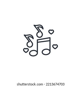 Music notes thin line icons. Vector illustration isolated on white. Editable stroke.
