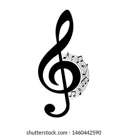 Music Notes Treble Clef Musical Design Stock Vector (Royalty Free ...