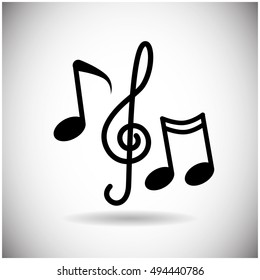 Music Notes Treble Clef Set Web Stock Vector (Royalty Free) 494440786 ...