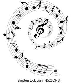 Music notes vector background