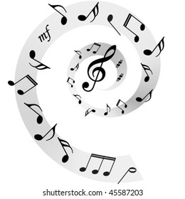 Music notes vector background