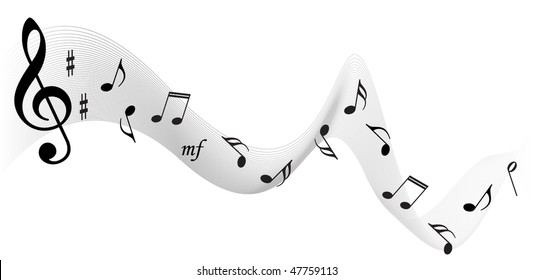 Music notes vector background