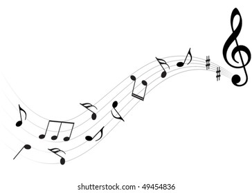 Music notes vector background