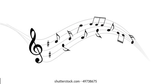 Music notes vector background