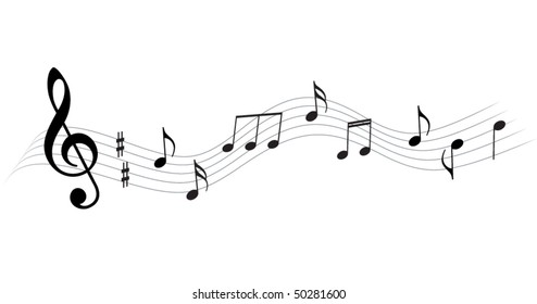 Music notes vector background