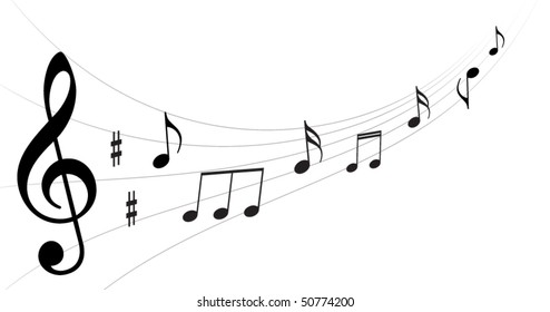 Music notes vector background