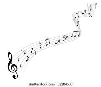 Music notes vector background