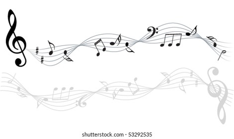 Music notes vector background