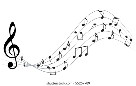 Music notes vector background