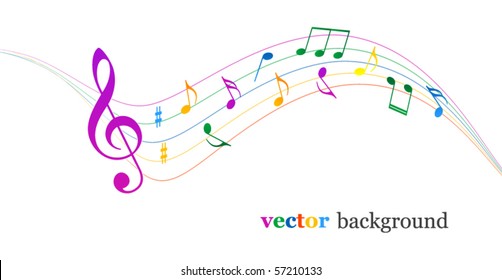 Music notes vector background