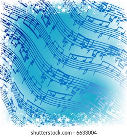 music notes  -  vector background