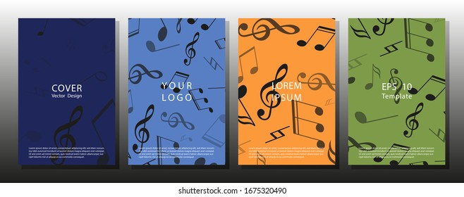 Music notes vector background. Art music, book, poster, abstract, ottoman motifs, element. Music notes. live music concept.