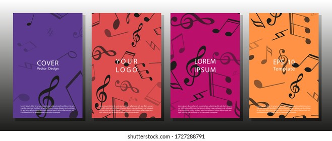 Music notes vector background. Art music, book, poster, abstract, ottoman motifs, element. Music notes. live music concept.
