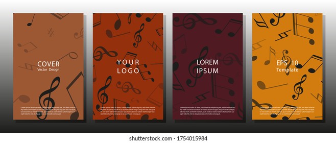 Music notes vector background. Art music, book, poster, abstract, ottoman motifs, element. Music notes. live music concept.