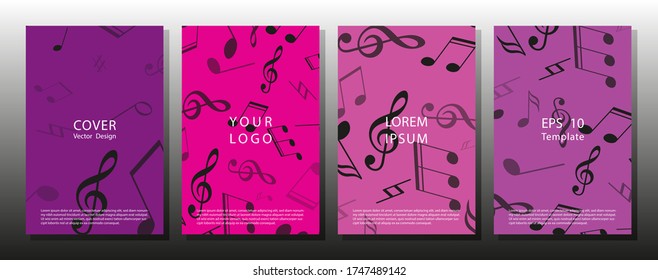 Music notes vector background. Vector illustration.  Mensural musical notation. live music concept.
