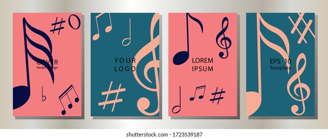 Music notes vector background. Karaoke bar poster. Music album cover. live music concept.