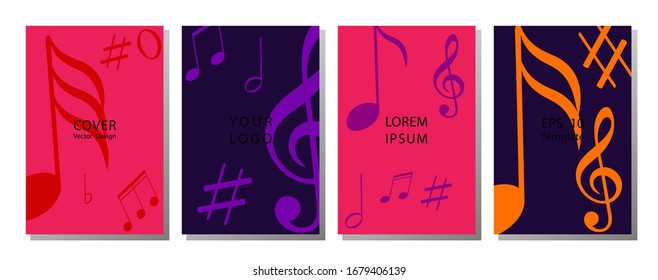 Music notes vector background. Vector music note background design. Mensural musical notation. live music concept.