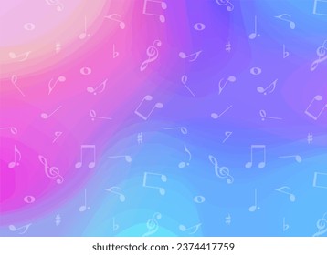 Music notes vector background pattern. Abstract background.  